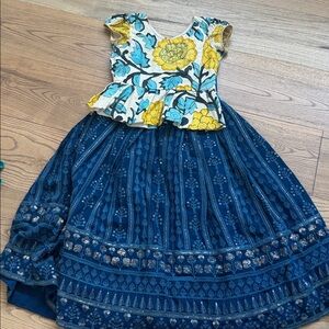 Indian Girls Kalamkari jacket with chikanakari lehenga